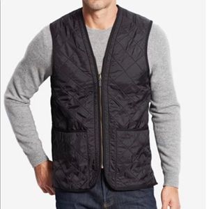 Barbour black quilted fleece lined vest XXL